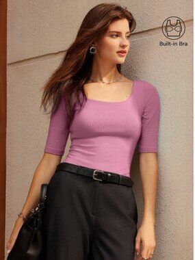 OGL square neck half sleeve bra top XS